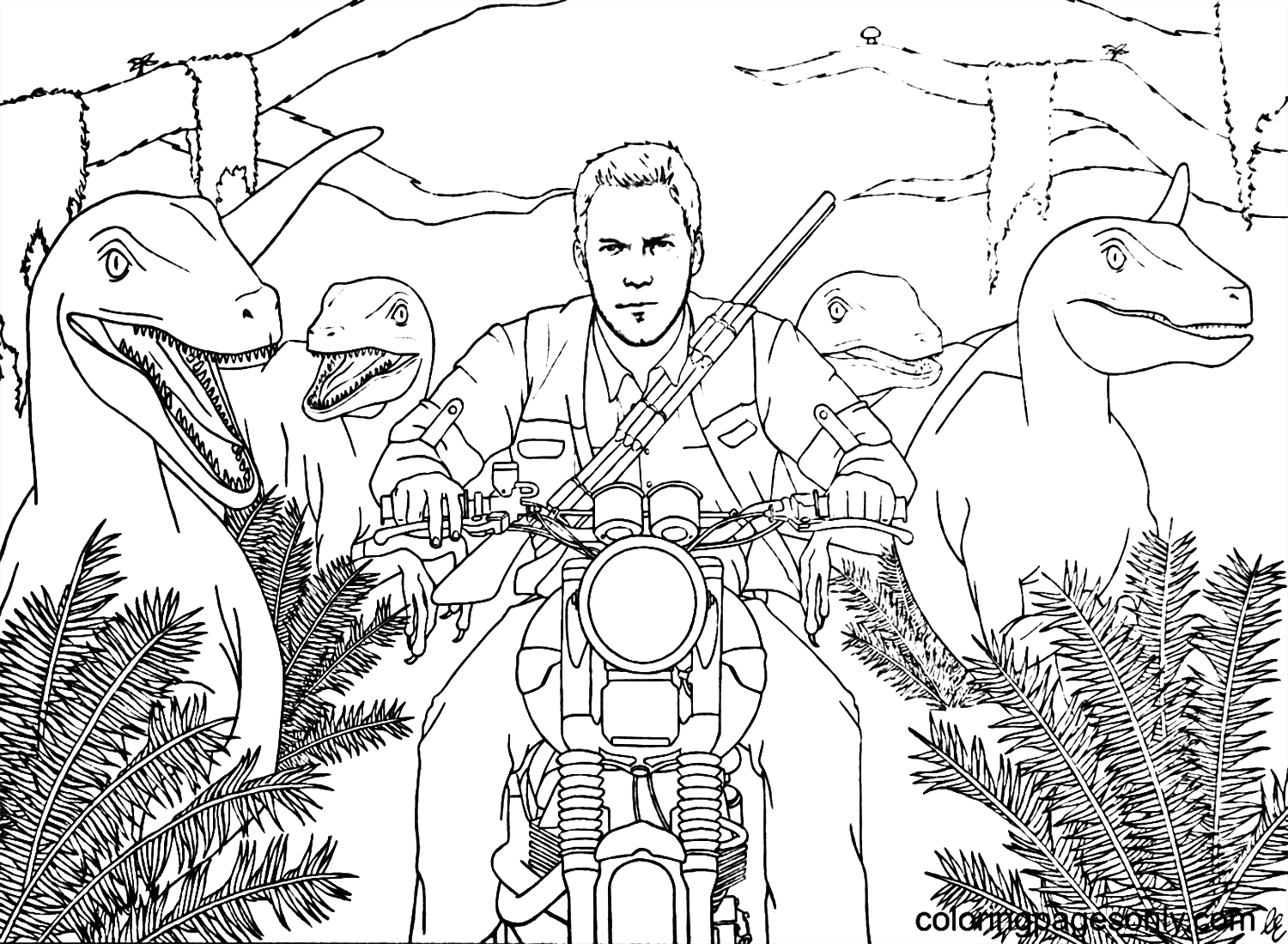 Fearless Dinosaur Tamer Coloring Pages