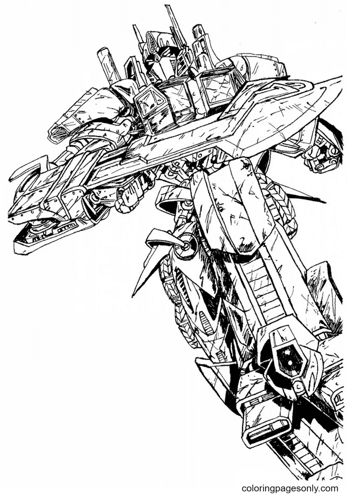 Fight of Transformers Coloring Page