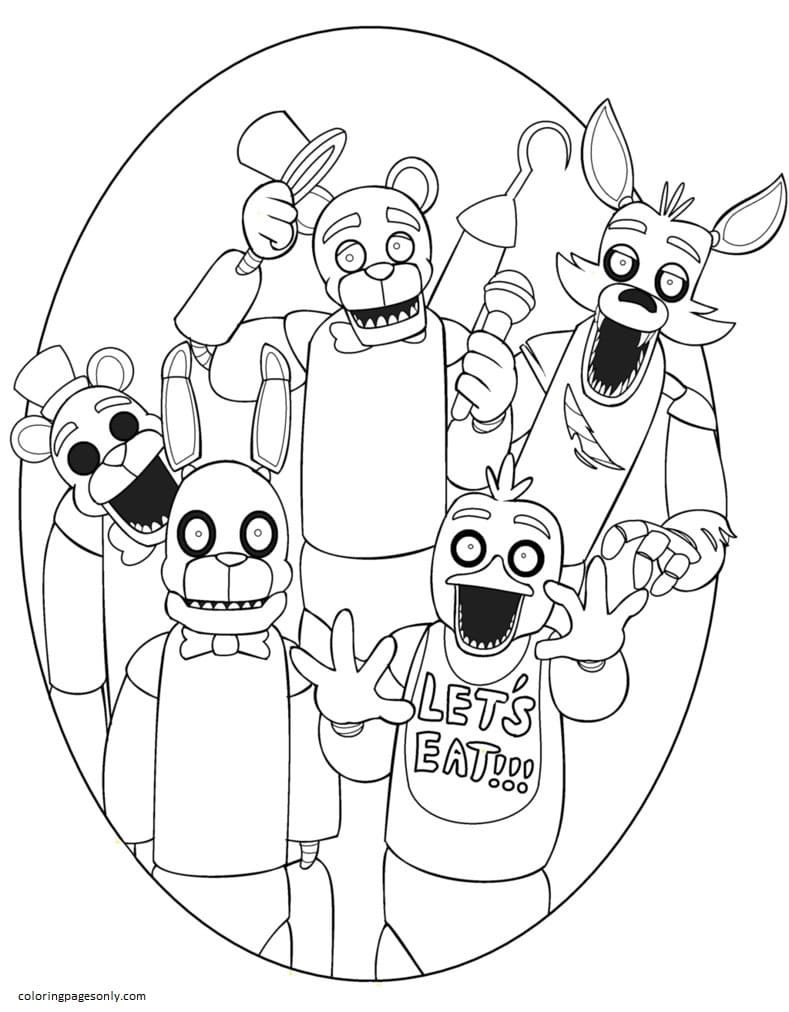 Five Nights At Freddy s 6 Coloring Pages Five Nights At Freddy s 