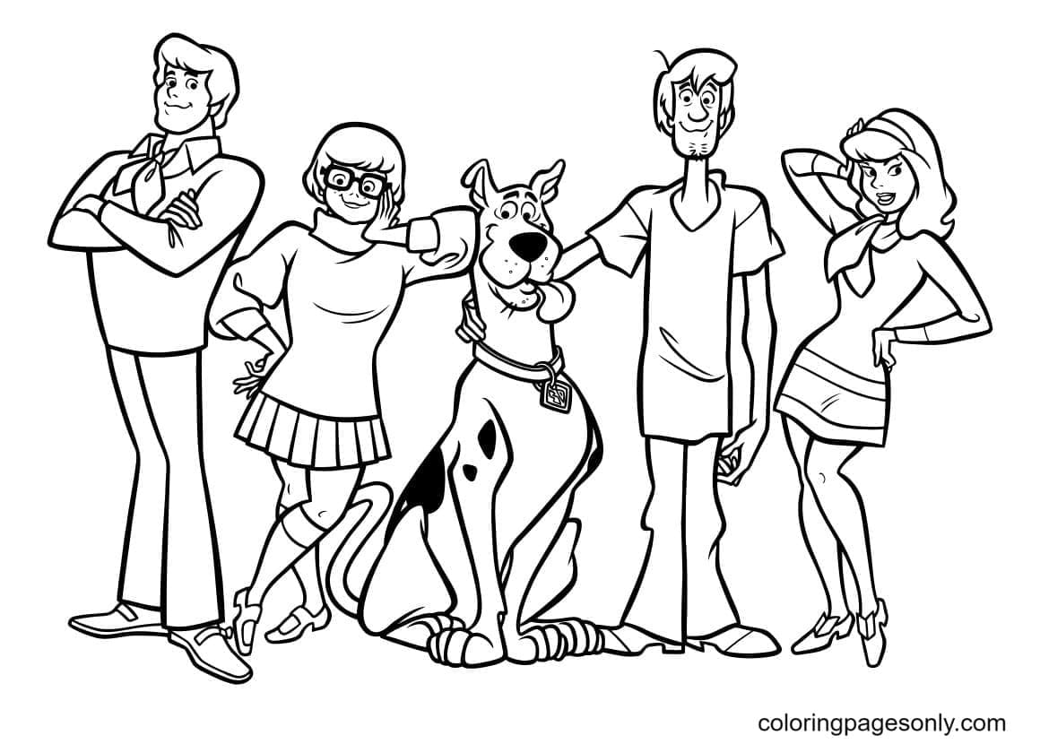 Fred, Velma, Scooby, Shaggy et Daphné de Scooby-Doo
