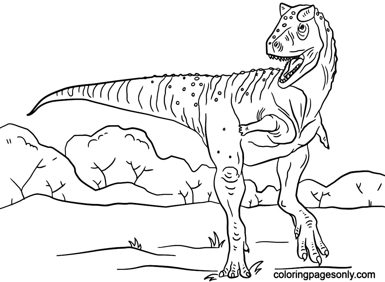 Free Download Jurassic Park Carnotaurus Coloring Pages