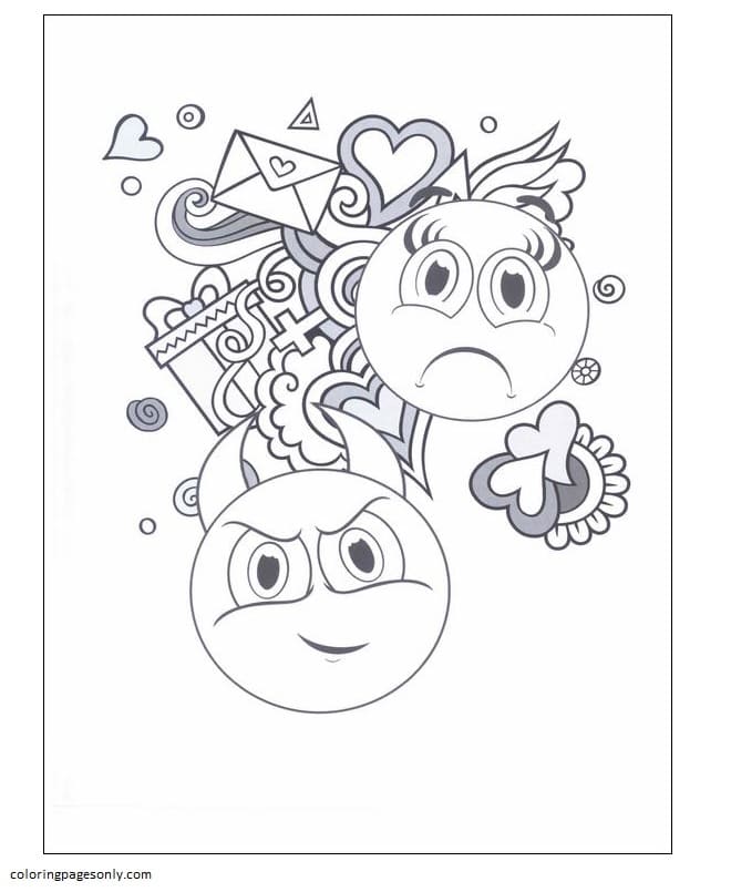 Free Printable Emojis 7 Coloring Page