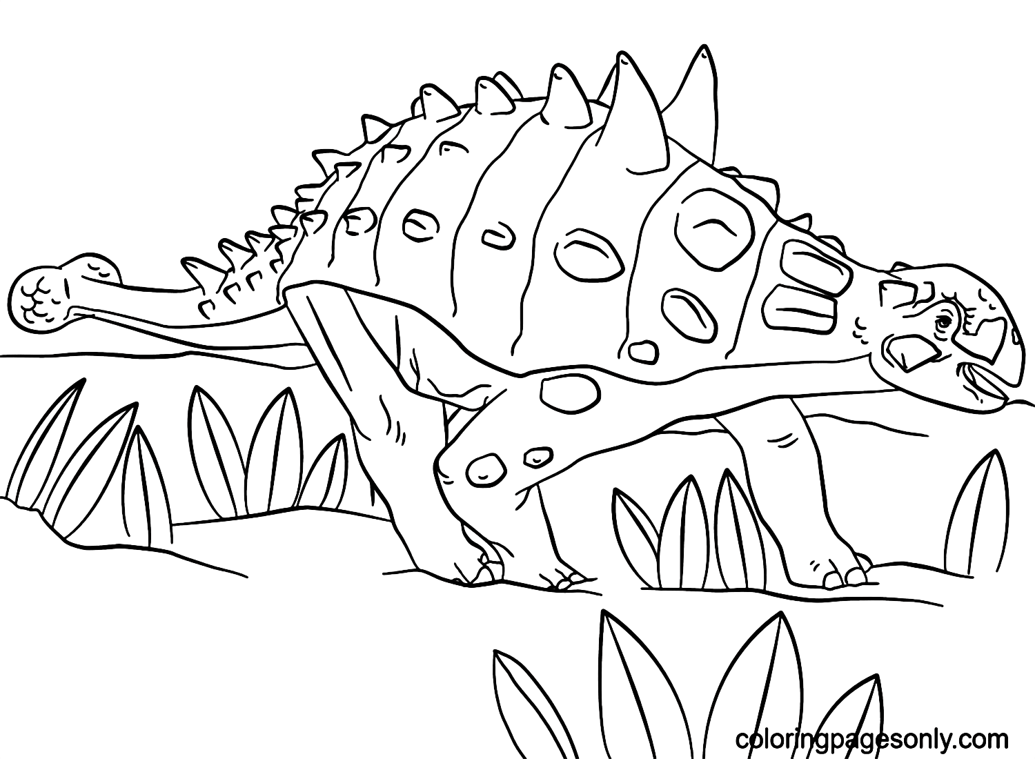 Free Printable Jurassic Park Euoplocephalus Coloring Pages