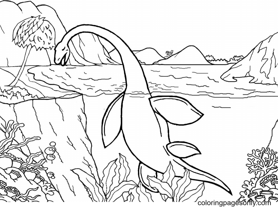 Página para colorir gratuita do Jurassic Park para imprimir