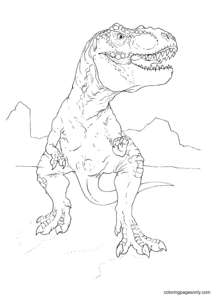 Páginas para colorir T Rex imprimíveis grátis