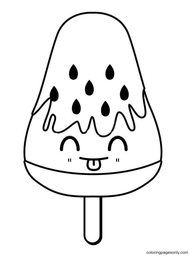 Fruit Ice Lolly Popsicle Coloring Pages