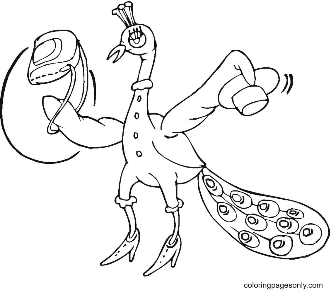 Funny Peacock Coloring Page