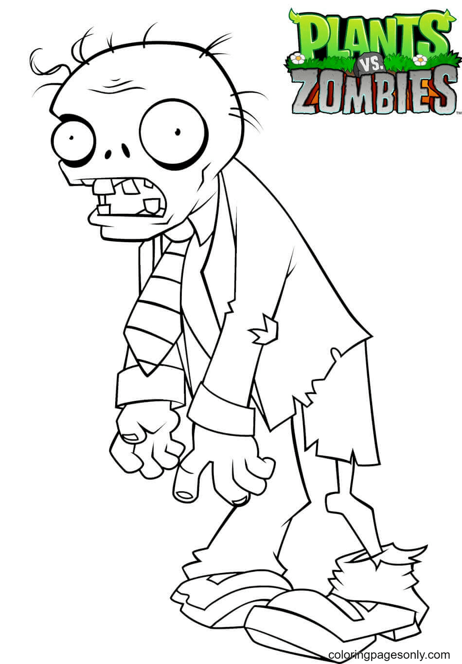 Gatling Pea Zombie Coloring Page