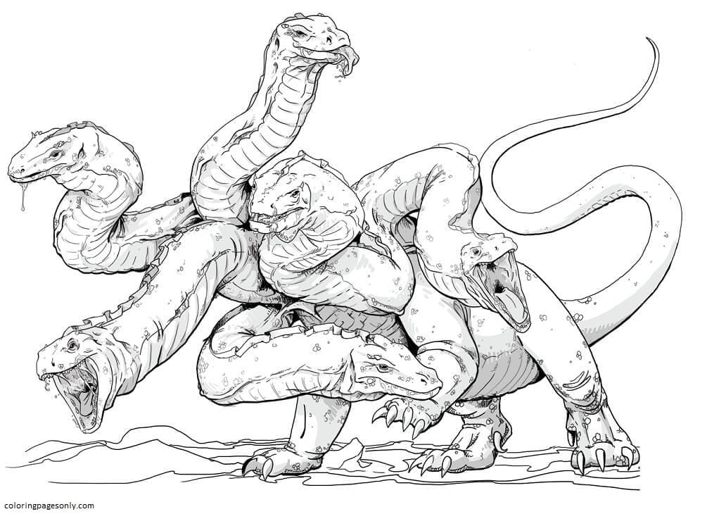 Giant Hydra Coloring Page