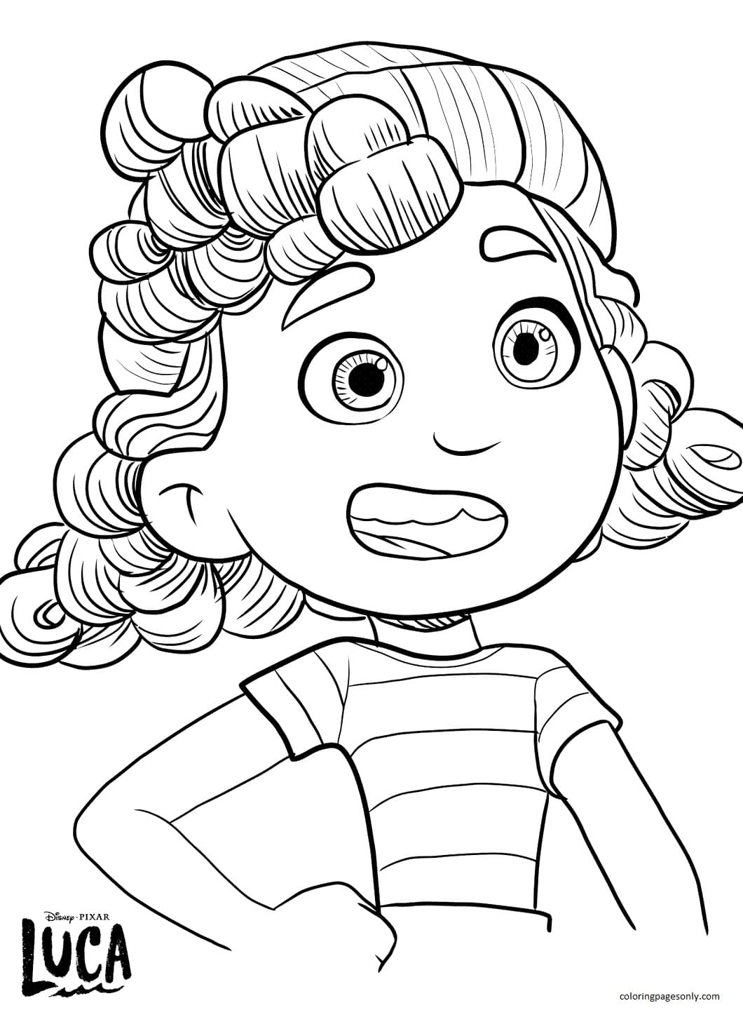 Giulia from Disney Luca Coloring Pages