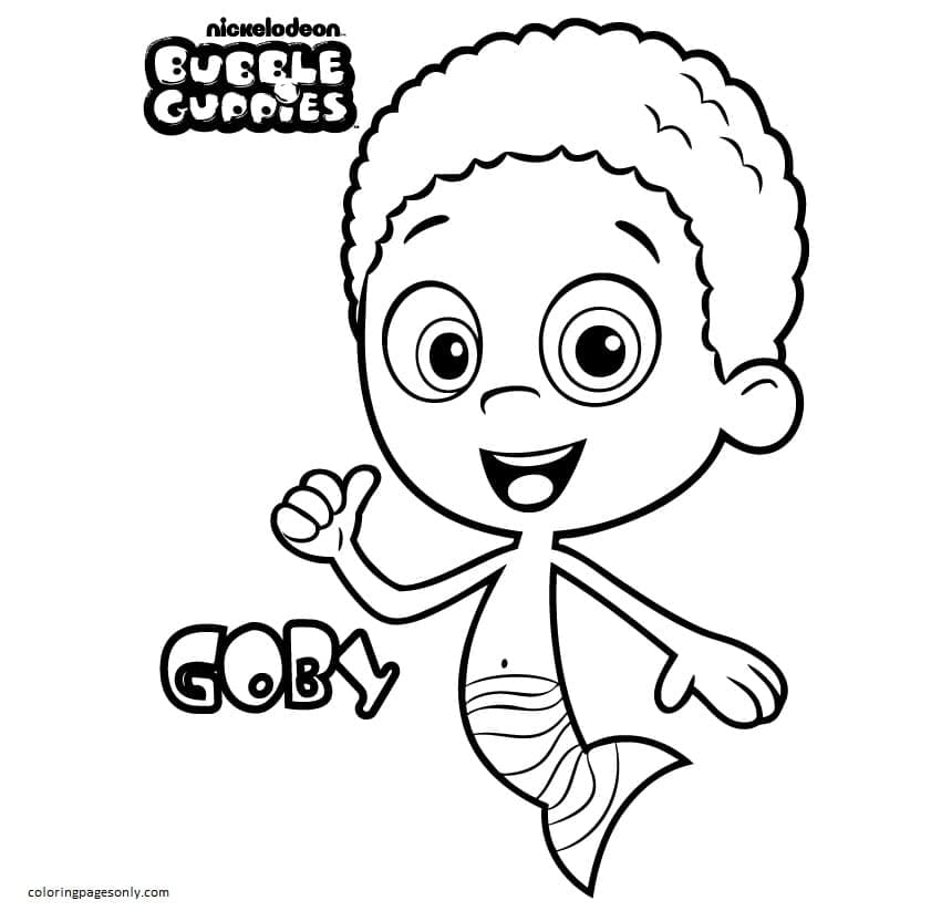Página para colorir Goby Bubble Guppies
