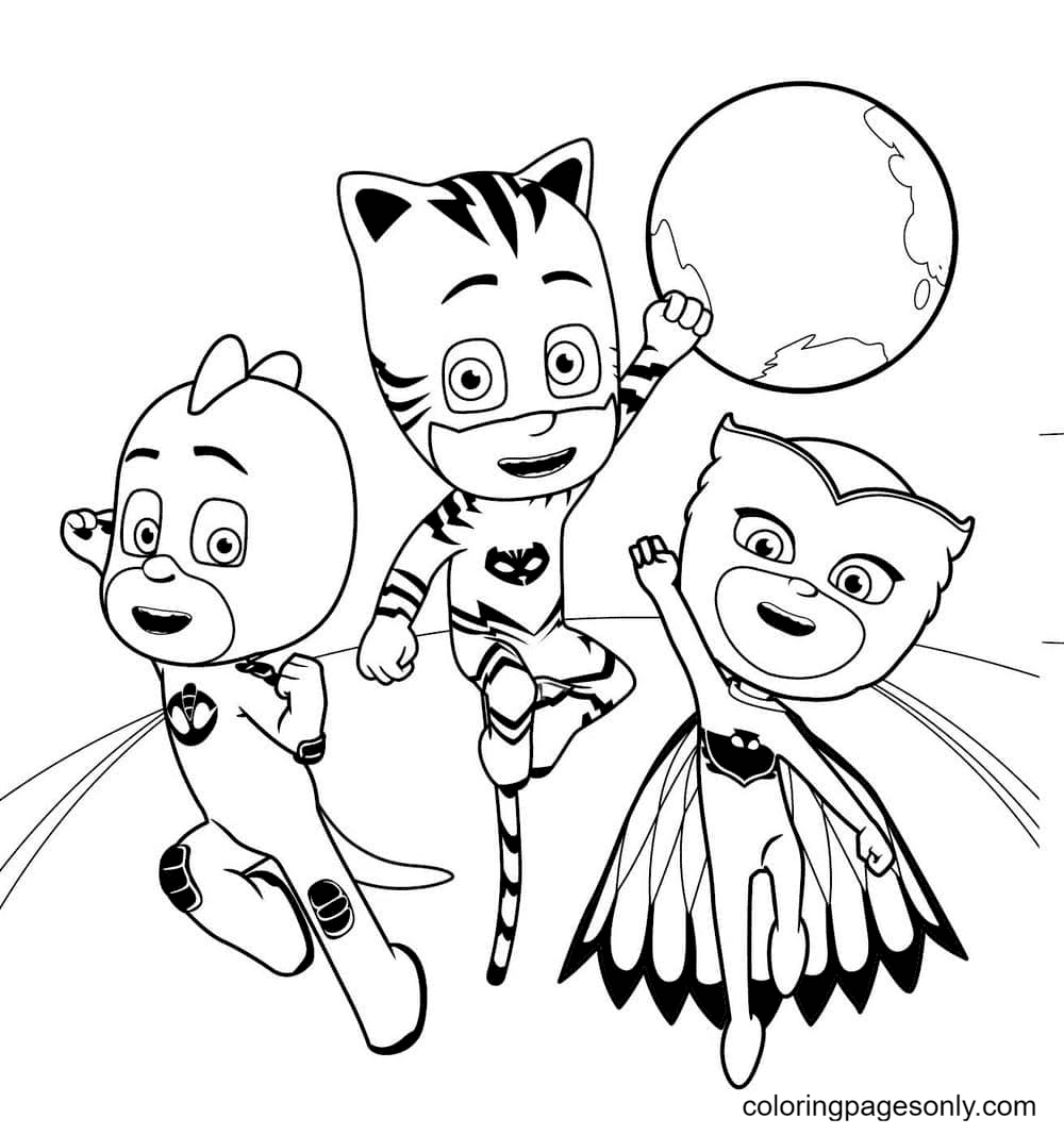 Desenho para colorir de Greg, Connor e Amaya
