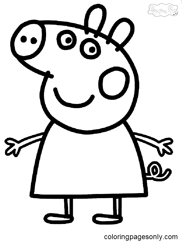 Happy Peppa Pig Coloring Page