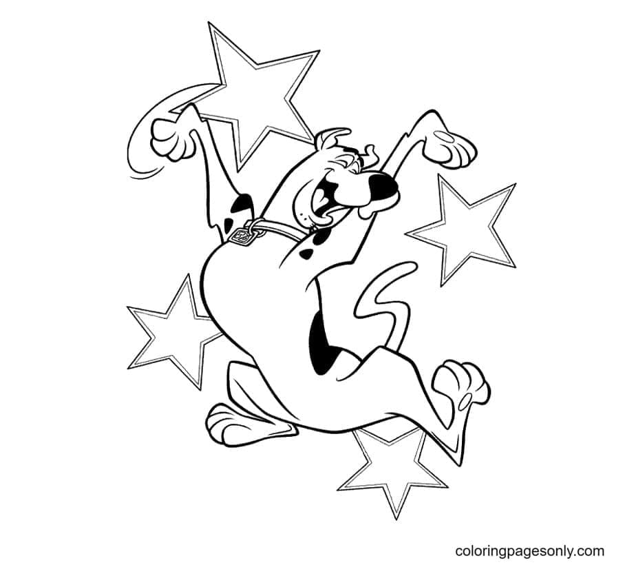 Happy Scooby Doo Coloring Page