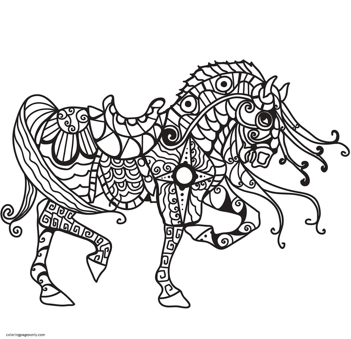 horse zentangle coloring pages teenage coloring pages coloring pages for kids and adults