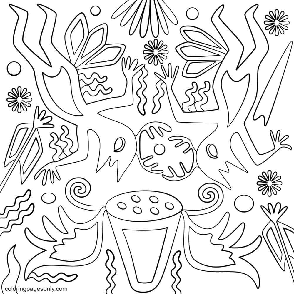 Huichol Art – abstracte figuren van Trippy