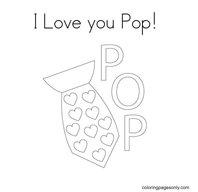 I Love You Pop Coloring Page