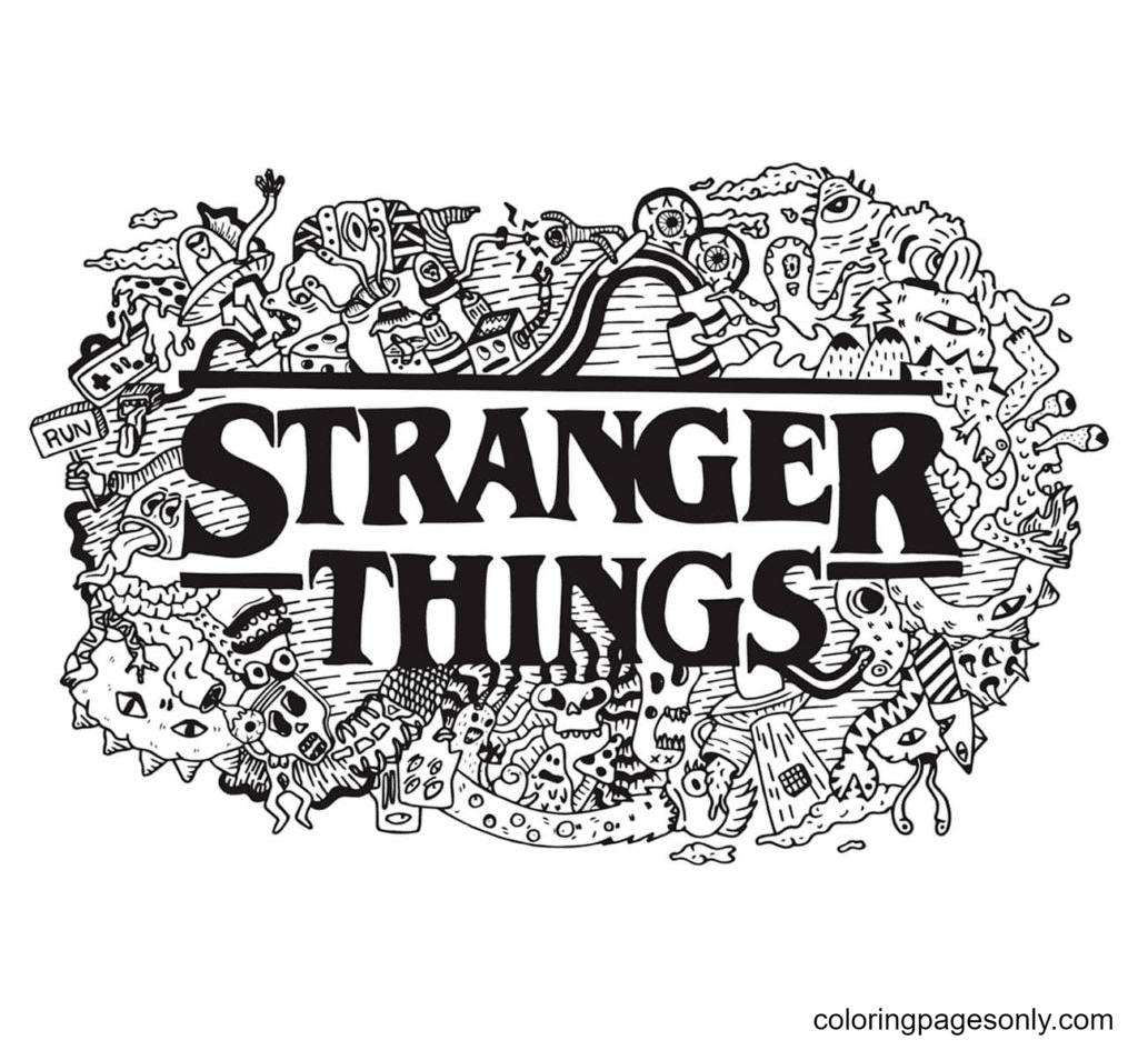 Iscrizione Stranger Things Pagina da colorare