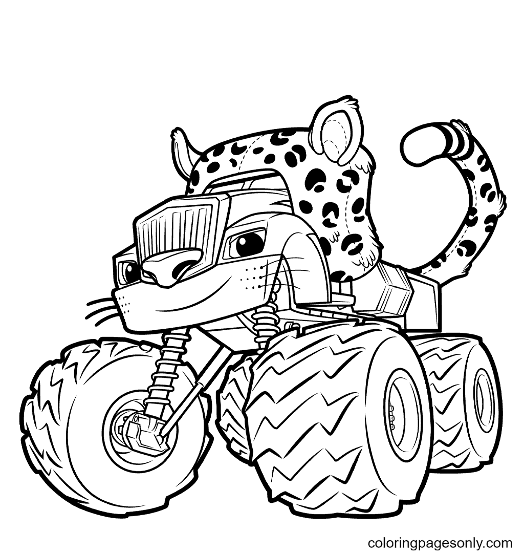 Jaguar Monster Truck Coloring Page