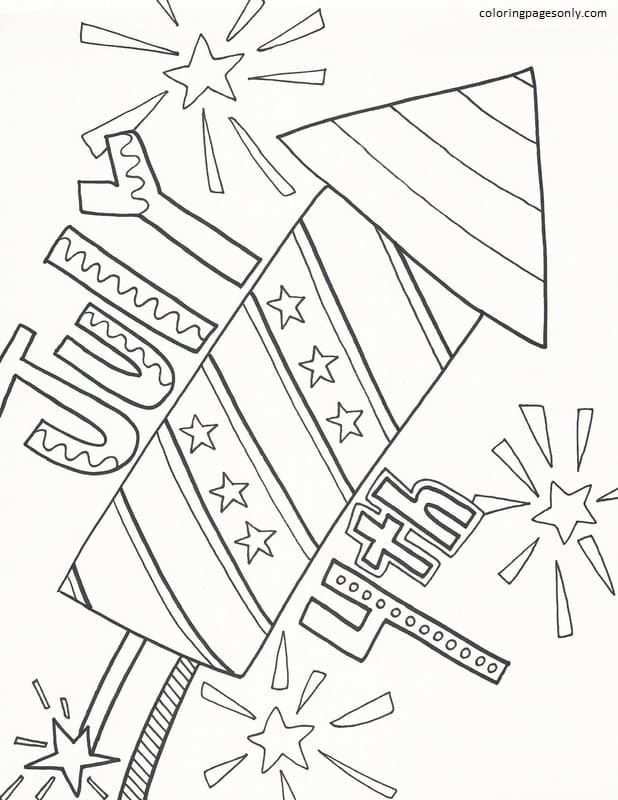 July 4th Fireworks Coloring Pages - 4th Of July Coloring Pages