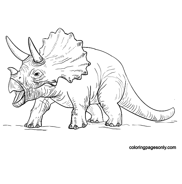 Jurassic Park Triceratop dinosaur Coloring Pages