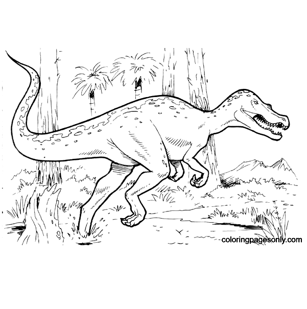Jurassic World Baryonyx Dinosaur Coloring Pages