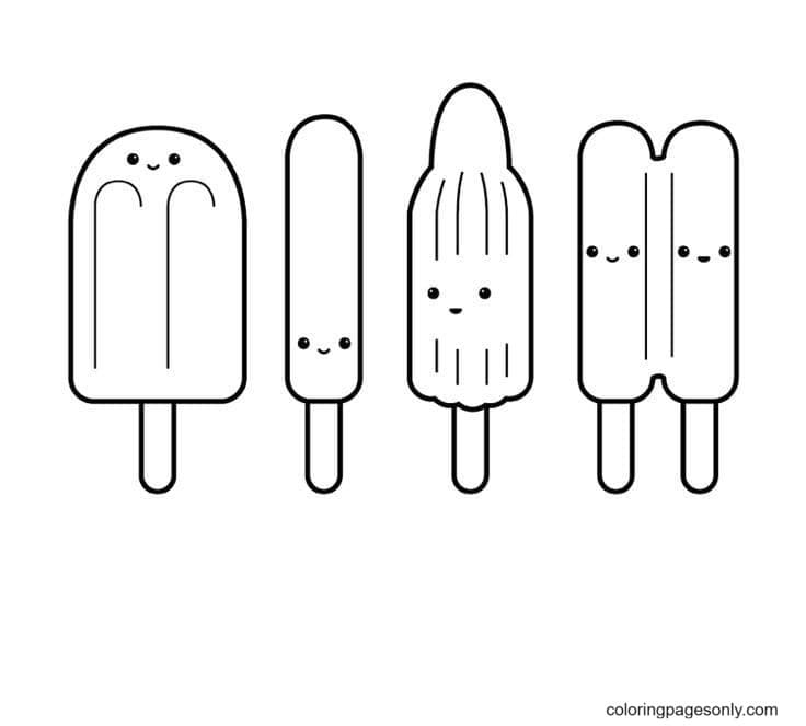 Printable Popsicle Coloring Page