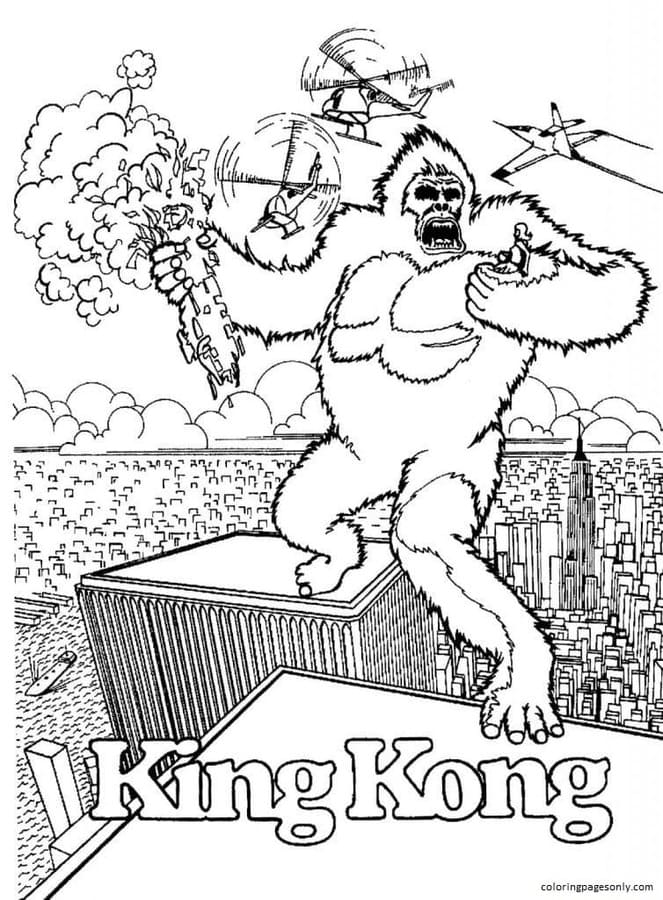 Página para colorir King Kong