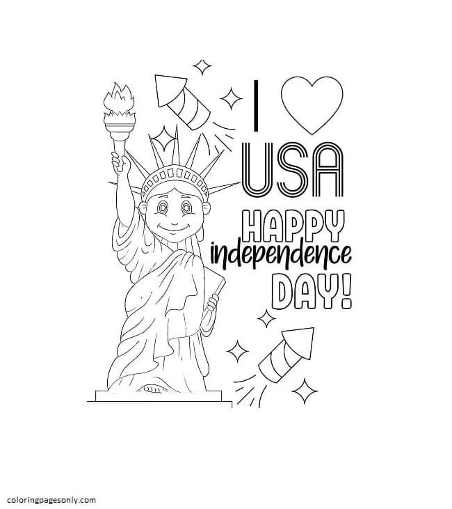 Lady Liberty I LOVE USA de 4 de julho