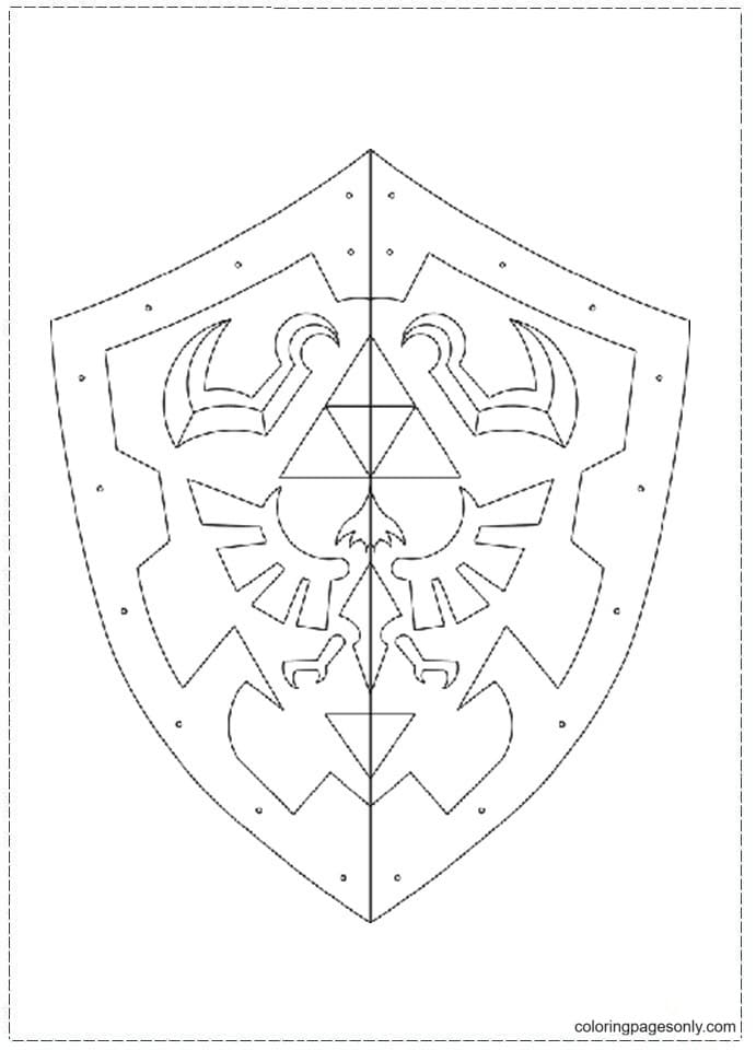 Legend of Zelda Shield Coloring Page