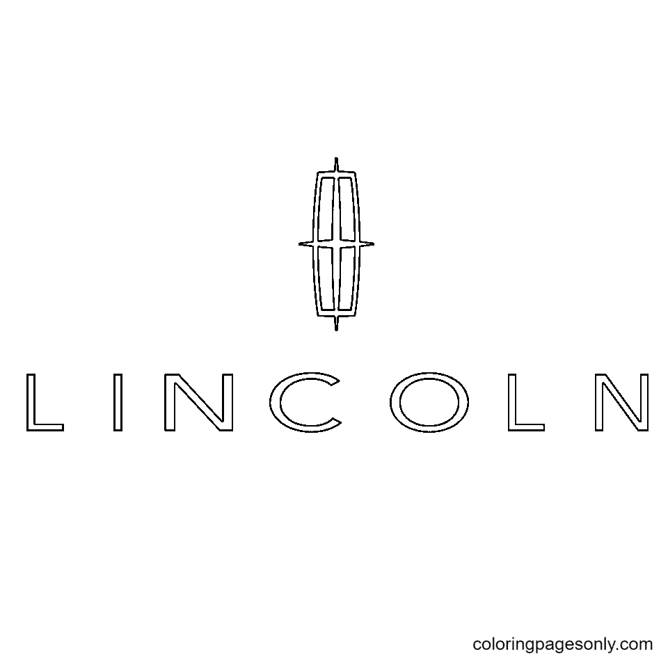 Pagina da colorare del logo Lincoln