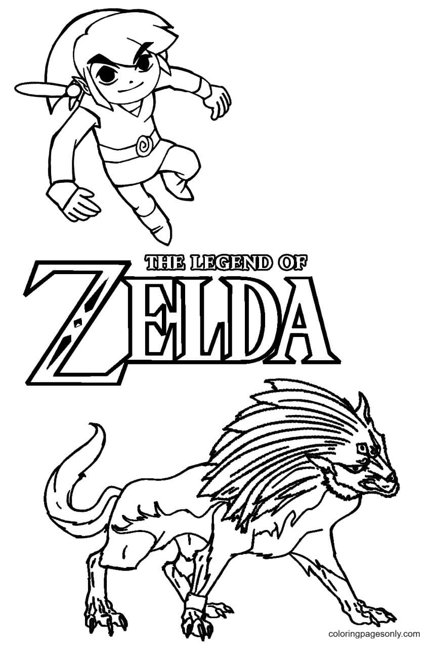 Link The Legend of Zelda Kleurplaat