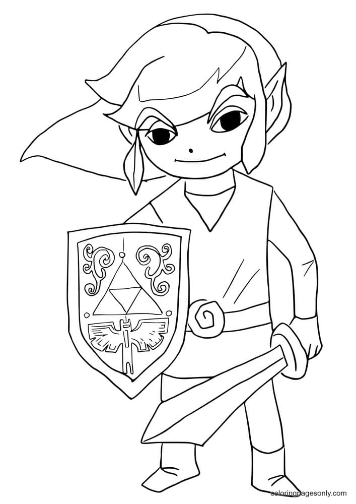 Link van Legend of Zelda Kleurplaat