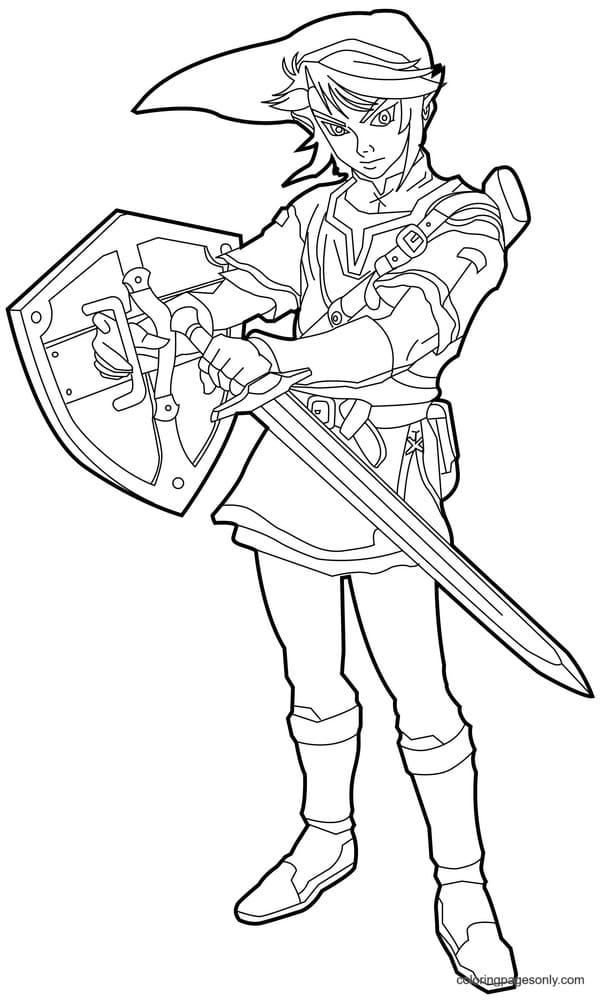 Link From The Legend Of Zelda Coloring Pages
