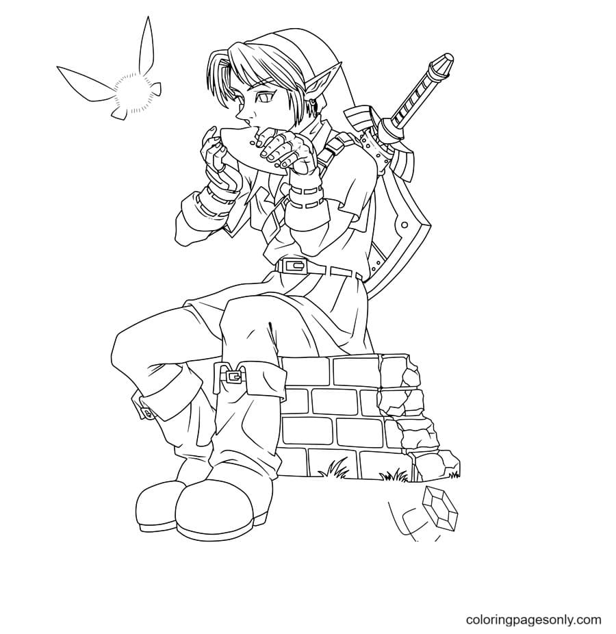 Link From Zelda Coloring Page