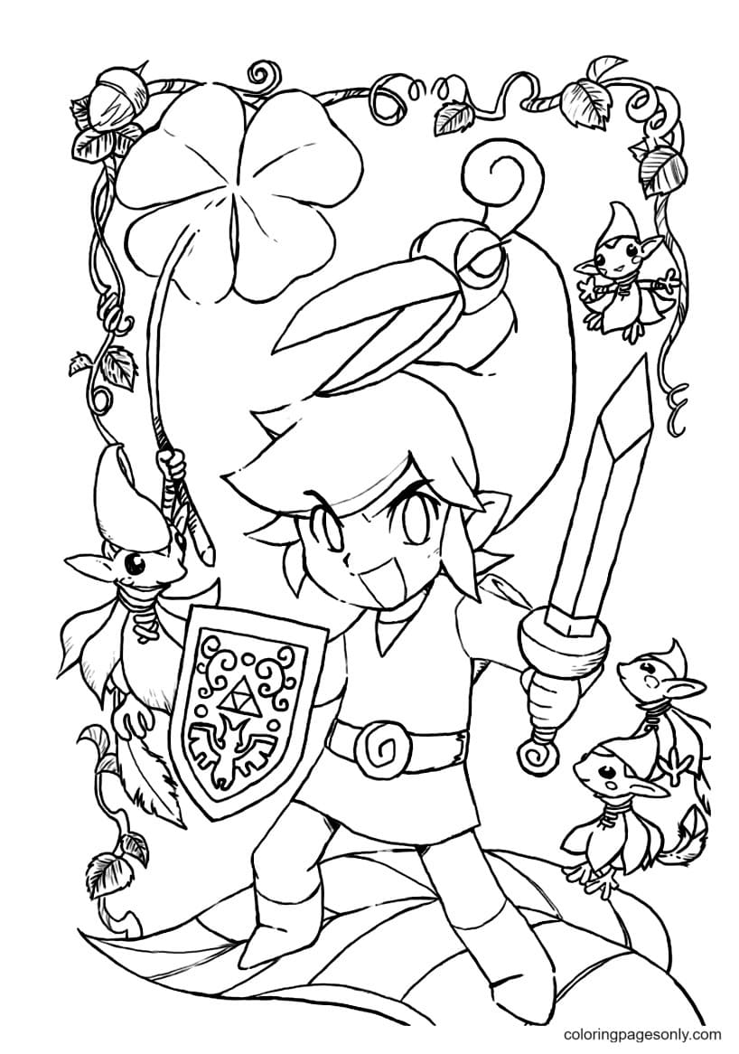 Link In Legend Of Zelda Coloring Pages Zelda Coloring Pages 