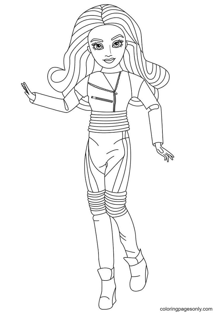 Mal from Descendants Wicked World Coloring Pages