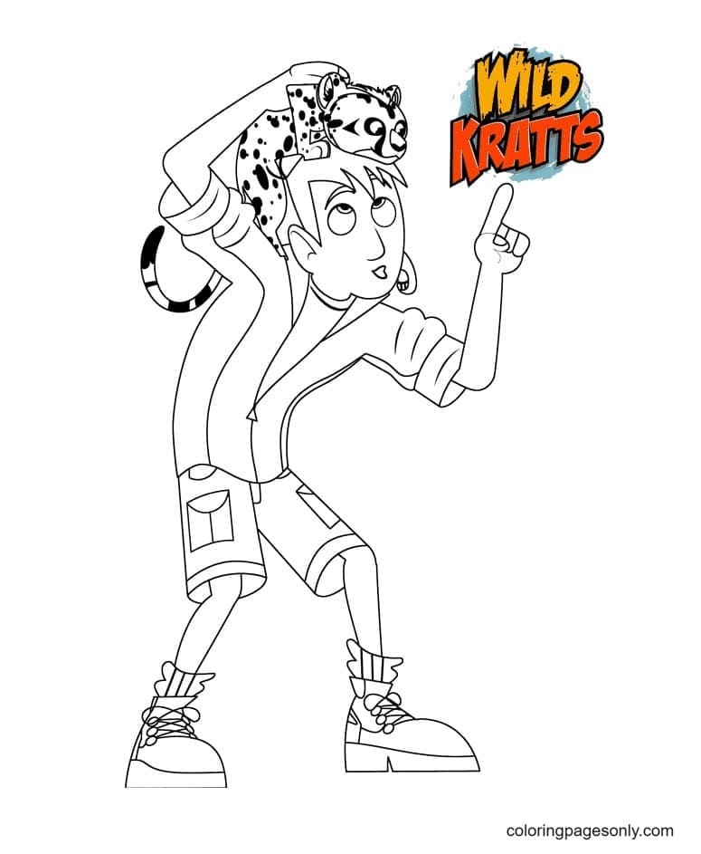 Martin Kratt With Spot Swat Cheetah Cub Coloring Pages