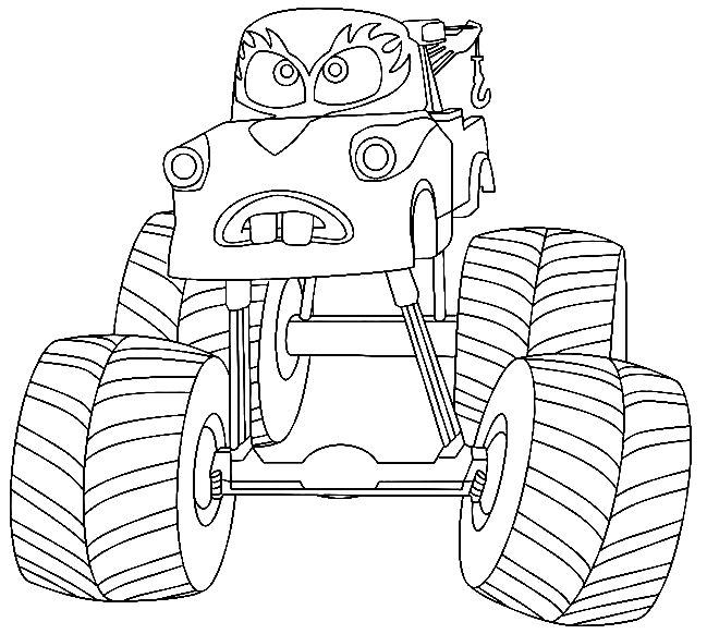 Pagina da colorare di Mater Monster Truck