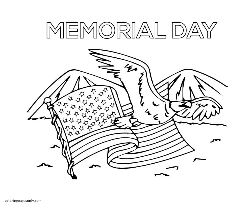 Memorial Day on 4th July Coloring Page