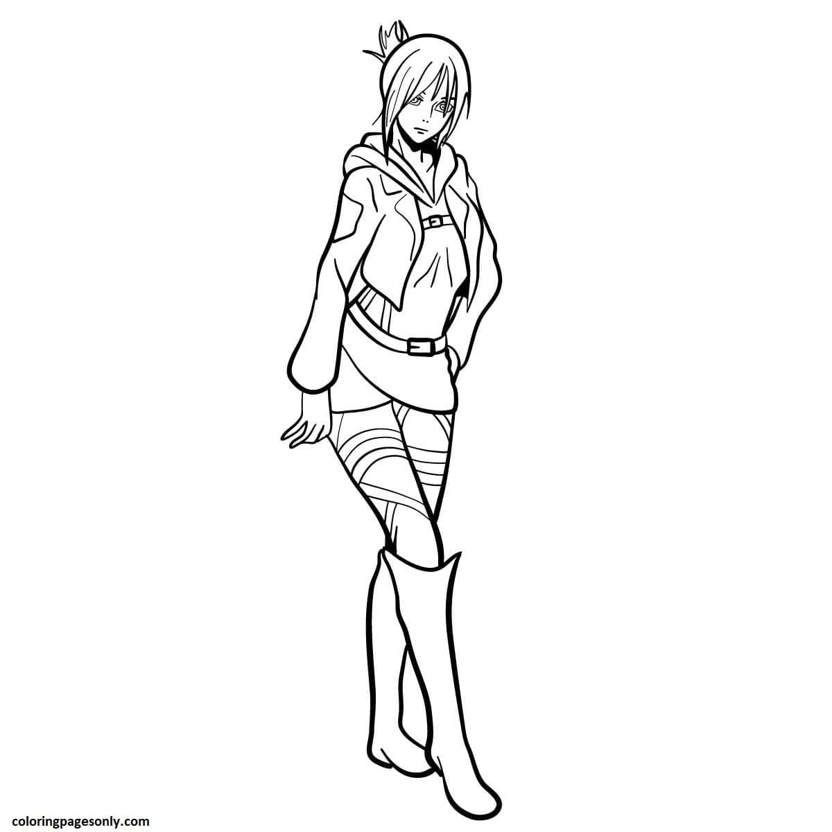 Mikasa Full Body Coloring Pages
