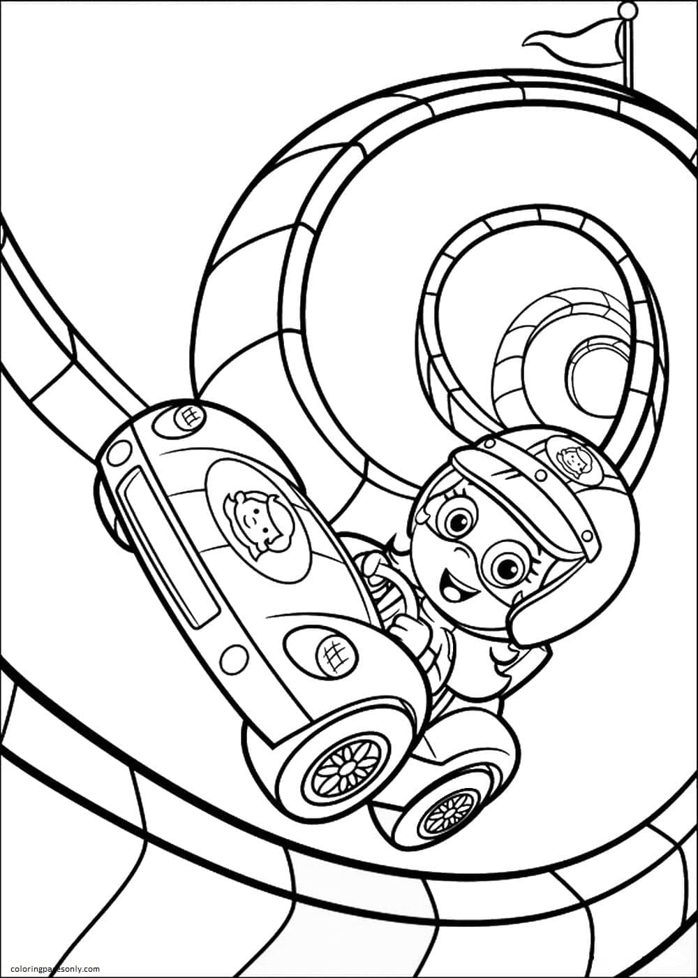 Molly And Car Coloring Page