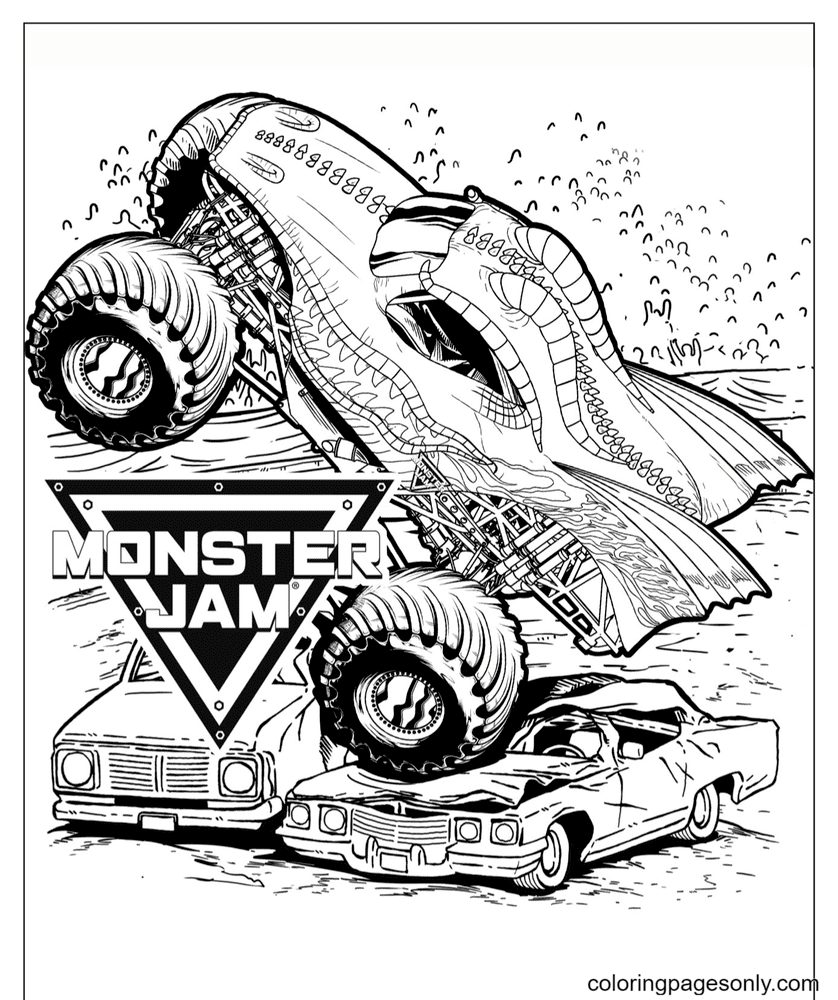 Monster Jam Monster Truck Kleurplaat