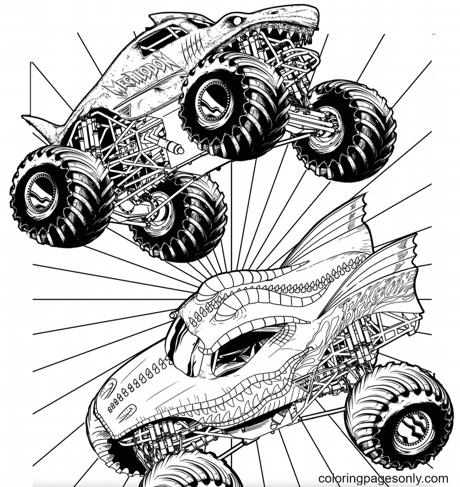 Monster Jam Printable Coloring Pages Printable Word Searches