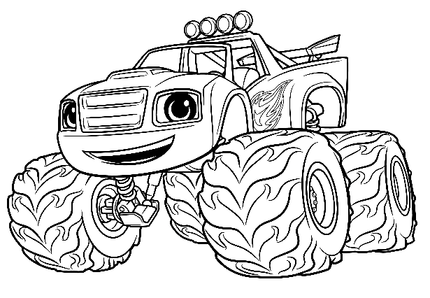 Monster Machine Blaze Coloring Page