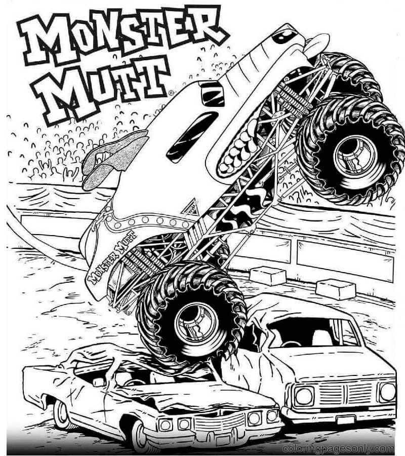 Página para colorir de Monster Mutt Truck