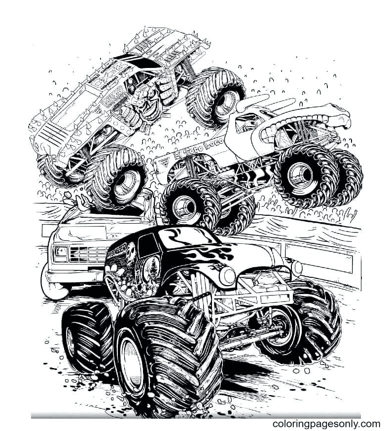 Carros monstros para colorir!  Monster truck coloring pages, Truck  coloring pages, Monster trucks