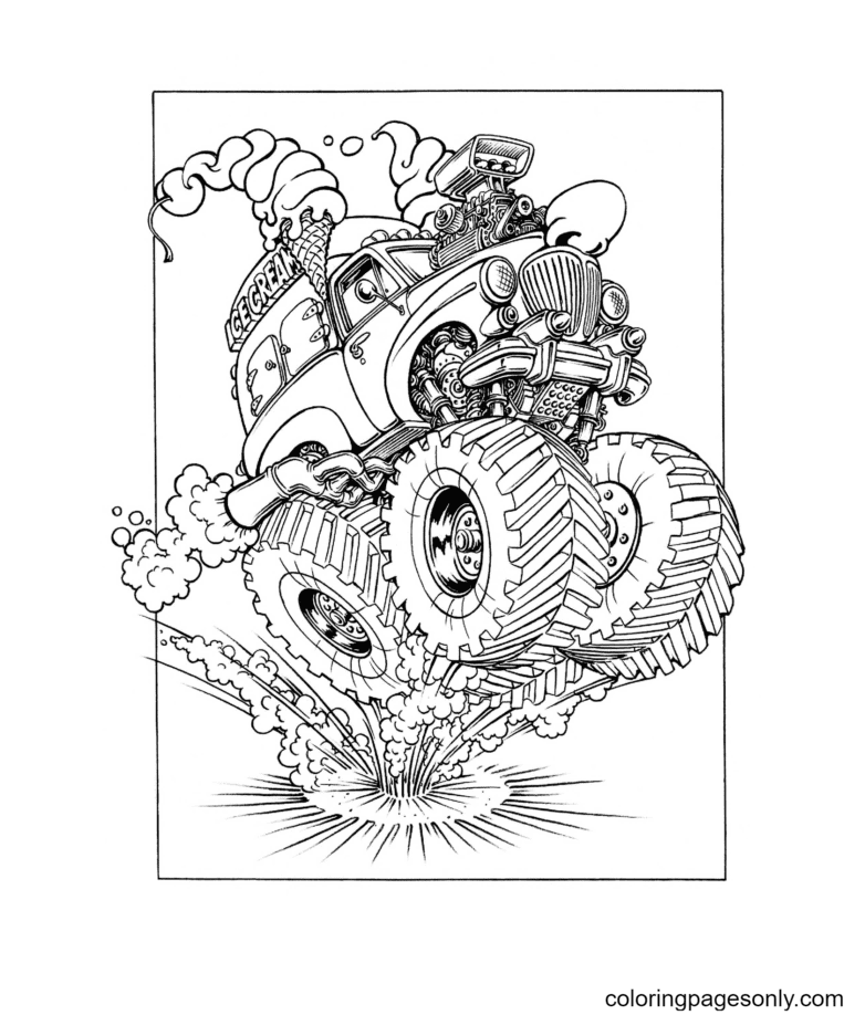 Monster Truck Free Coloring Page