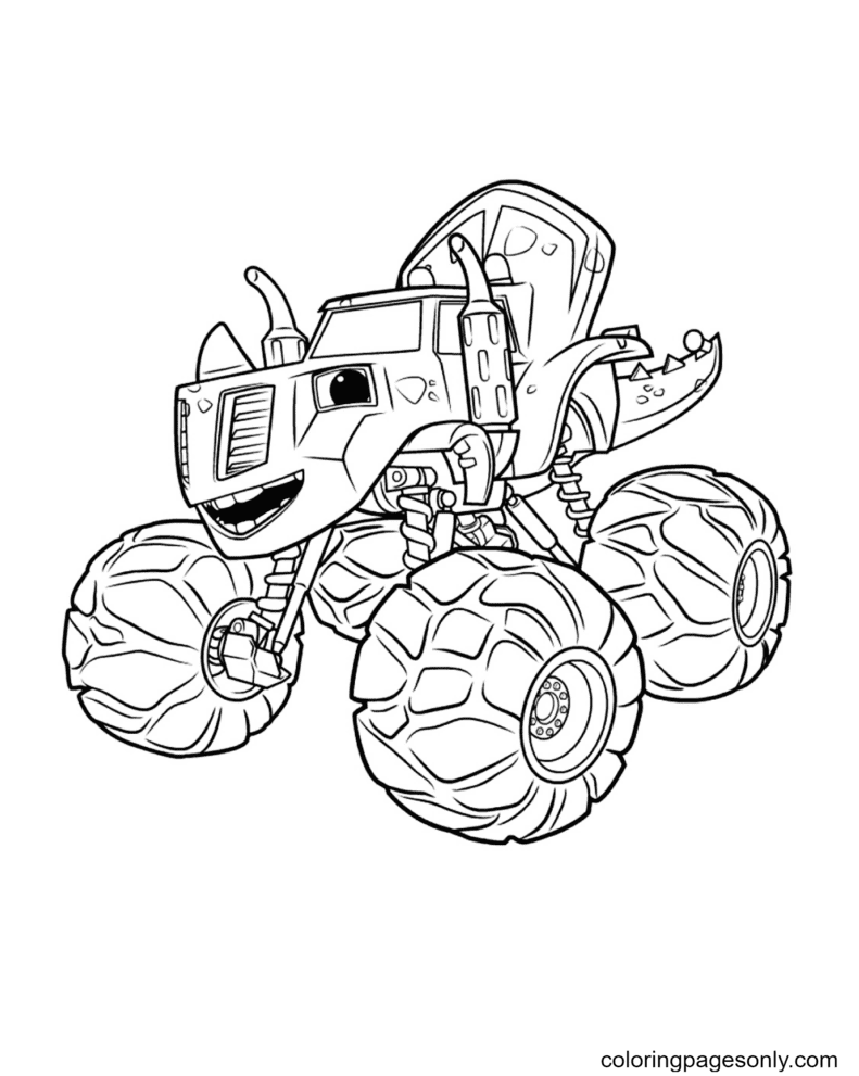 Monster Truck Funny Coloring Page