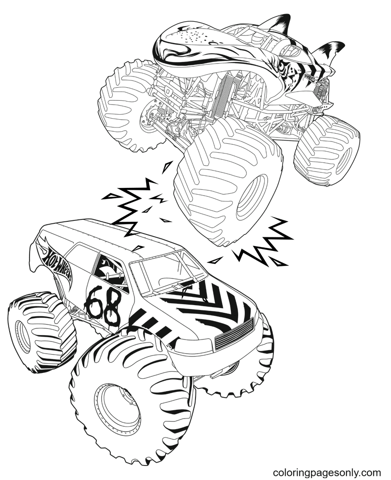 Monster Trucks Hot Wheels Coloring Pages